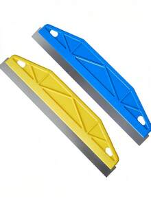 Duty Metal Plastic Paint Shield, Wall Painting Edger Tool With Handle & Edge Design, Yellow Paint Guard For Precise Edge Trimming & Wallpaper Cutting, Home & Commercial Use - multicolor - View 4