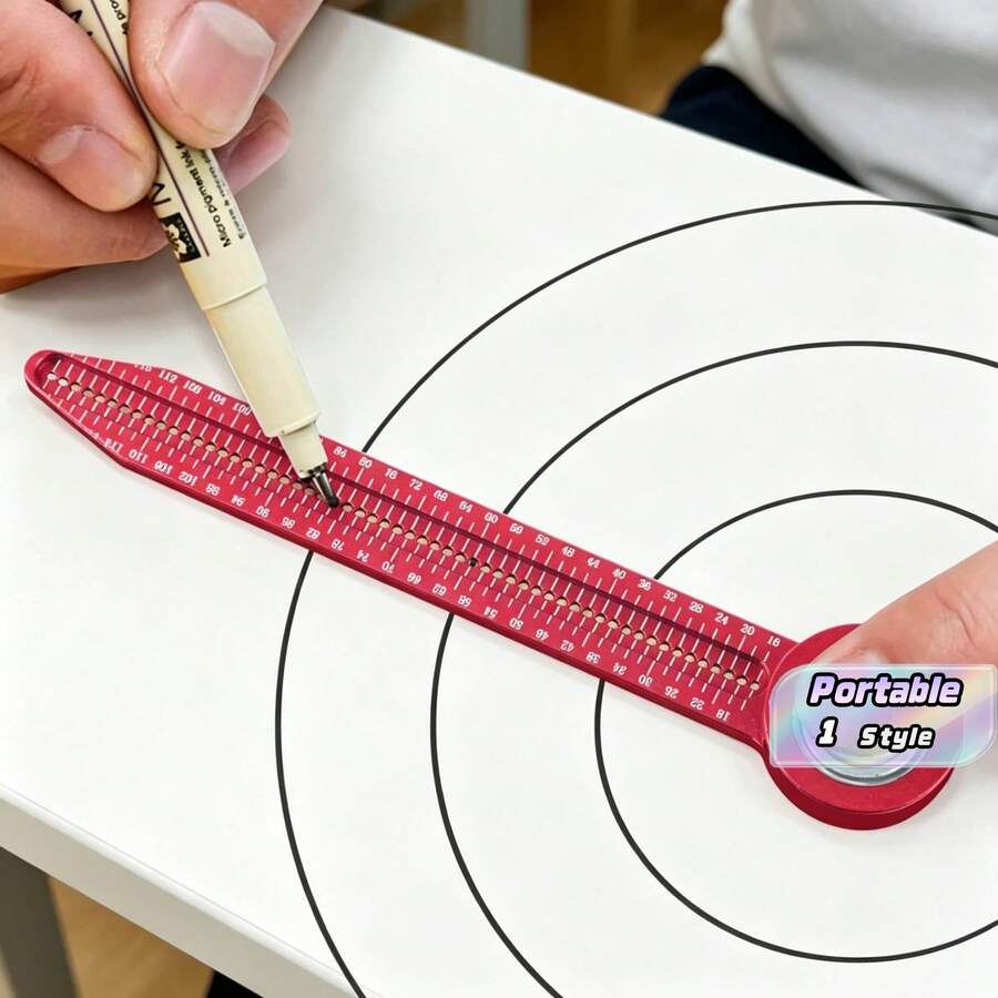 Woodworking Scribe Gauge, Carpentry Drawing Compass Circular Drawing Tool Hole Ruler, High Precision Woodworking Scribe Gauges, Marking Measurement Tool - multicolor - View 1