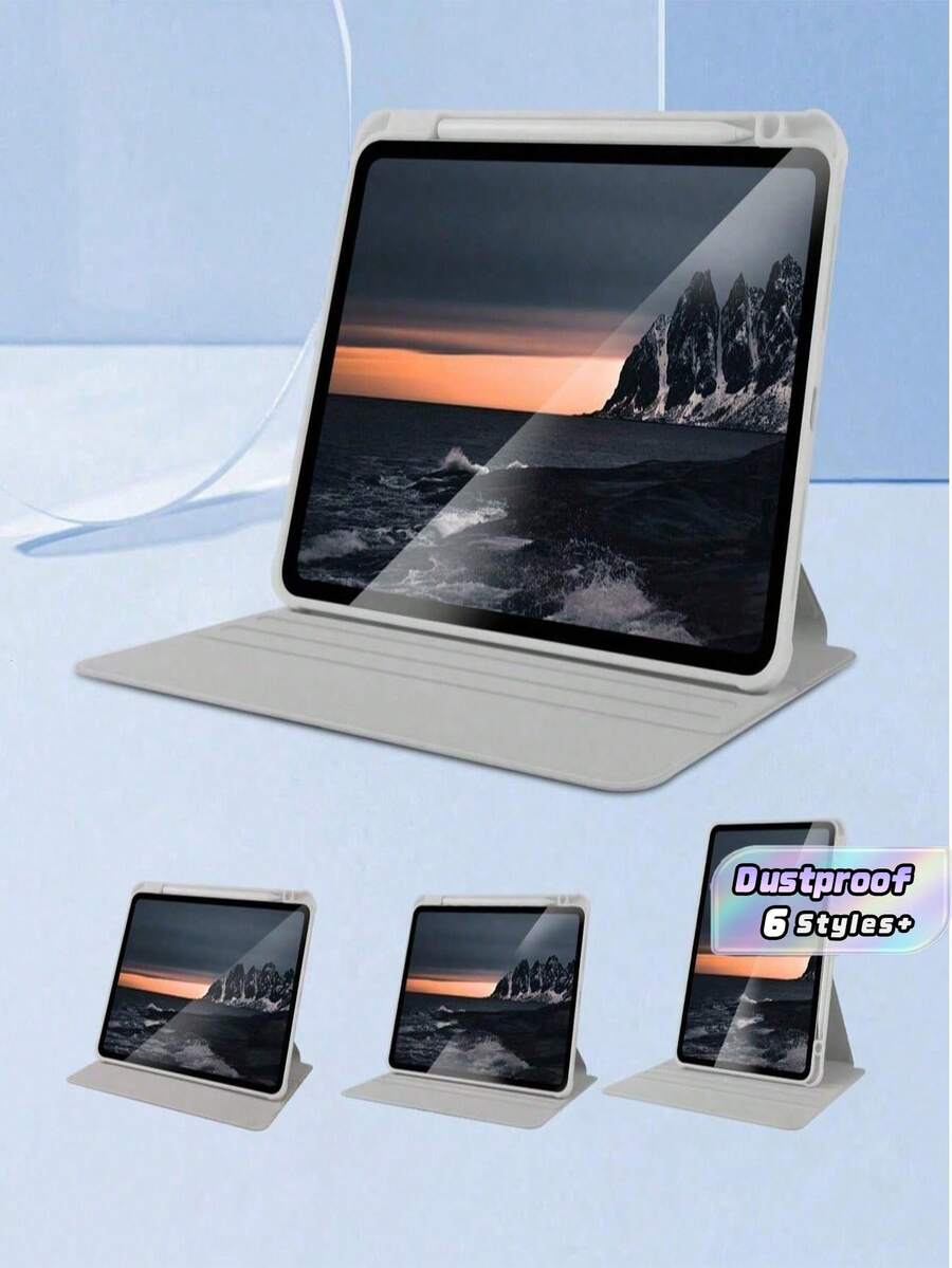 Scratch-Resistant Tablet Case With Built-In Pen Slot, 360° Rotatable Design. It Delivers Premium Shockproof, Anti-Collision And Dustproof Protection, Supports Auto Wake/Sleep Function, And Allows Flexible Viewing Angle Adjustment. - Light Grey - View 1