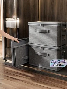 Extra Large Stackable Storage Box, Multi-Purpose Space Saving Organizer Container For Home Bedroom Kitchen Office, Ideal Storage Bin For Clothes Bedding Books Wardrobe Organization - multicolor - View 1