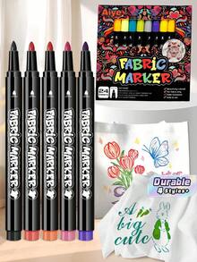 Fabric Marker Pen Is Washable, T-Shirt Clothes Painting Fabric Pen Is Waterproof, And The Fabric Pen Does Not Fade (Available In Single And Double Head Versions) - multicolor - View 1