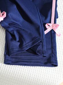 Elladie kids 女童新款休閒時尚運動長袖運動衫套裝，秋季 - 藏蓝色 - 查看 5