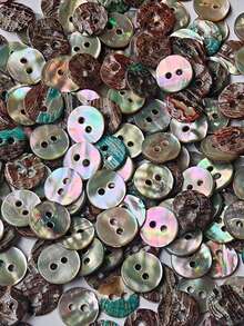 50/100/200 Pieces Gold Lip Abalone Shell Buttons, 2-Hole Natural Shell Buttons, High-End Shirt Sweater Cardigan Buttons, Wholesale In Stock - multicolor - View 7