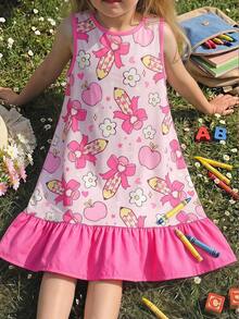 Emery Rose Kids Emery Rose Kids 女童編織可愛圖案圓領無袖夏季洋裝 - 彩色 - 查看 2