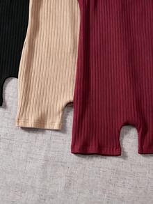SHEIN 女童羅紋無袖連身褲 3色休閒運動旅行套裝 - 彩色 - 查看 5