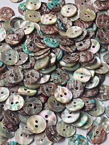 50/100/200 Pieces Gold Lip Abalone Shell Buttons, 2-Hole Natural Shell Buttons, High-End Shirt Sweater Cardigan Buttons, Wholesale In Stock - multicolor - View 8