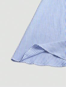 LUMIGAL Women's Striped Waist-Cinching Long Dress - Blue and White - View 8