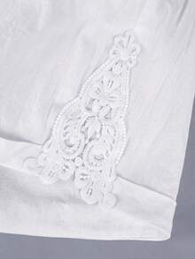 GlowEve CURVE Plus Size Women Cotton Shorts With Lace Trim And Pockets - White - View 6