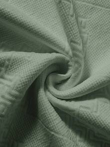 Manfinity Homme Camiseta de punto jacquard de unicolor con textura en cuello y puños acanalados para hombre - Verde - Ver 5