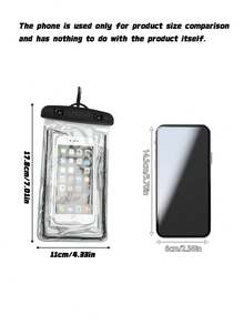 1pc Luminous Fluorescent Waterproof Phone Pouch, Touchscreen & Face Unlock Supported, Transparent Waterproof Phone Case For Swimming & Drifting, Sealed Phone Cover, Beach Essential, Beach Accessory, Pool Float - Pink - View 4