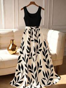 GlowEve CURVE Plus Size Patchwork Print Dress - Multicolor - View 2