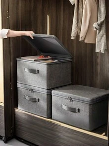 Extra Large Stackable Storage Box, Multi-Purpose Space Saving Organizer Container For Home Bedroom Kitchen Office, Ideal Storage Bin For Clothes Bedding Books Wardrobe Organization - multicolor - View 2