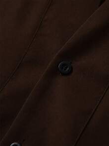 Manfinity Mode Men's Business Casual Solid Color Shirt - Brown - View 3