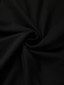GlowEve CURVE 大尺碼女款仿珍珠裝飾露肩短袖優雅連身褲 - 黑色 - 查看 3