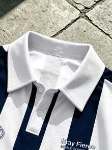 Manfinity EMRG Camisa polo de verano casual con bloques de color y rayas para hombre - Multicolor - Ver 5