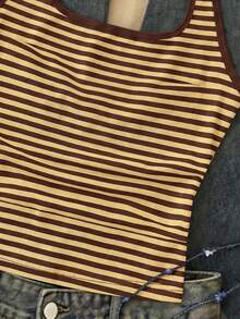 休閒掛脖背心上衣，適合夏季母親節穿搭、畢業季夏季上衣 - 白色 - 查看 3
