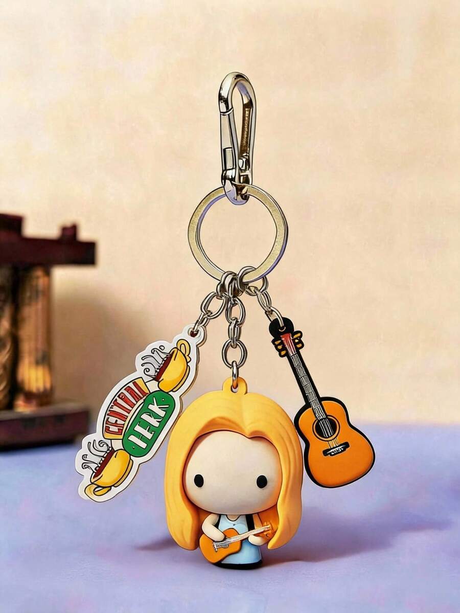 FRIENDS X Joivida FRIENDS 1pc 3D Creative Keychain Pendant, Cute Coffee Cup Charm With Cartoon Detail, Stylish Stereoscopic Design For Bag D Ration - Multicolor - View 1