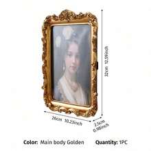 Cirelle 1pc Vintage Gold Picture Frame, Ornate Baroque Picture Frame, Antique Rococo Photo Frame For Wall & Tabletop Display, Decorative Wall Decor - 1PC - View 14