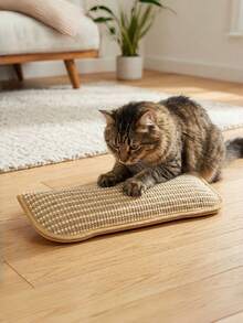 Sisal Cat Scratcher Board With Catnip Pillow Toy, Interactive Scratch Mat For Self-Entertainment, Durable Dental Chew Toy For Healthy Teeth & Happy Cats - Multicolor - View 2