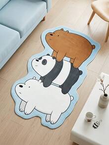 We Bare Bears X Joivida 1件地毯－授權卡通地墊，柔軟長毛家居裝飾 - 咱們裸熊 - 查看 2
