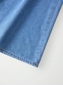 GlowEve CURVE 大尺碼夏季休閒不對稱領牛仔洋裝 - 藍色 - 查看 6
