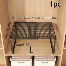 2pcs/1pc Rak Organizer Lemari Multifungsi yang Dapat Diperluas - Rak Penyimpanan Pakaian Logam Kokoh dengan Tinggi yang Dapat Diatur, Cocok untuk Rumah, Kantor, Toko Ritel, Dapur, Kamar Tidur, Meja, Rak Sepatu, Rak Buku, Rak Lemari Pakaian, Pengorganisasian Rumah & Kantor - View 16