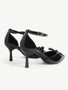 CUCCOO CHICEST Spitze Stiletto Schwarze Schleife Damen High Heels Schuhe Modisch Und Sexy Vier-Jahreszeiten Pendeln Täglich Vielseitig Einfach Damen Cut Out High Heels - Schwarz - Übersicht 8
