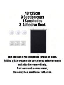 1 Set Blackout Roller Blind Includes 3 Suction Cups 3 Adhesive Hooks No Drill Retractable Sunshade Portable Curtain For Home Bathroom Kitchen Office - Sunshade Roller Blind - View 14
