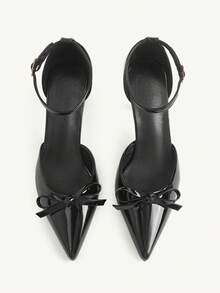 CUCCOO CHICEST Spitze Stiletto Schwarze Schleife Damen High Heels Schuhe Modisch Und Sexy Vier-Jahreszeiten Pendeln Täglich Vielseitig Einfach Damen Cut Out High Heels - Schwarz - Übersicht 10
