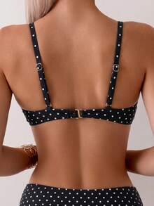 Swim Chiccia Women's Summer Beach Polka Dot Spaghetti Strap Sexy Bikini & Triangle Bottom Two-Piece Swimwear Set - Multicolor - View 8
