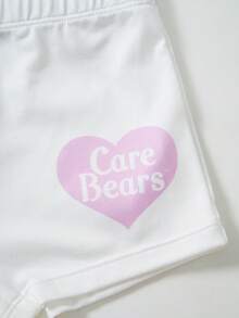 SHEIN X Care Bears 少女卡通印花蝴蝶結裝飾休閒日常四角內褲 - 白色 - 查看 6