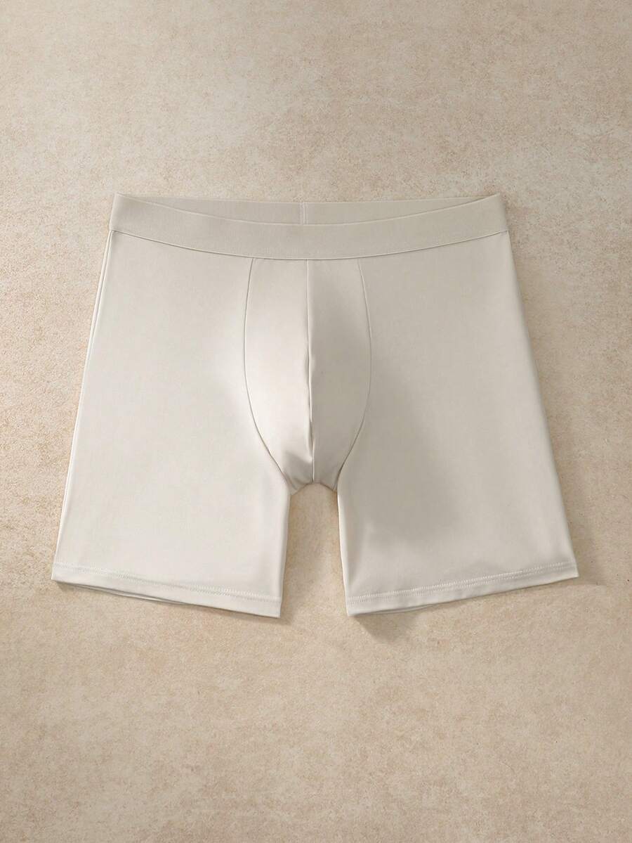 EverLounge Men's Solid Color Elastic Waist Casual Boxer Shorts - Camel - View 1