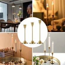 Polished Metal Candle Holder Set - Elegant Table Centerpiece For Weddings, Mother's Day, Halloween, Christmas & Thanksgiving. Versatile Home, Hotel & Party Decor. Perfect Autumn Room Accent & Gift Idea (Candles Not Included). - multicolor - View 6