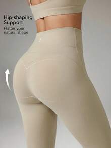 OutZeal Slim Fit High Waist Extra Long Floor Length Flare Leggings - Khaki - View 4