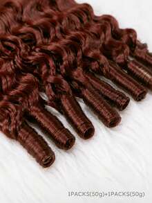 Boho Braids S33 捲髮未氈化鉤編真人髮接髮 羽毛鉤編髮 適用於 Miracle Knots 柔軟蓬鬆質感 輕盈自然外觀 安裝簡易 省時造型 可重複使用 16-24 英吋 - S33 - 查看 4
