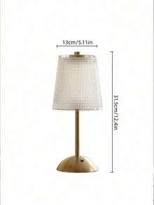 Brass Table Lamp, Textured Glass Shade Small Desk Lamp, Dimmable Warm Night Light, Minimalist Decorative Bedside Lamp For Dining Table Bedroom Living Room Home Decor - multicolor - View 10
