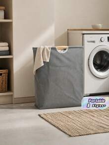 Cesto per il bucato in bambù con ruote da 60L con coperchio, dotato di sacchetto per il bucato rimovibile, design pieghevole con manico. Cesto extra grande e pieghevole per i panni sporchi, pratico contenitore per lo stoccaggio del bucato domestico - Multicolore - Visualizzare 1