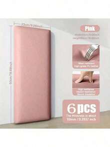 6PCS 50CM*23CM Soft Anti-Collision Minimalist Solid Color 3D Self-Adhesive Wall Stickers, PU Soft Packaging, Peel And Stick, Washable, Suitable For Bed Side And Tatami Wall Decoration, Thickened Wall Stickers For Wall Decor - multicolor - View 17