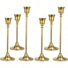 Polished Metal Candle Holder Set - Elegant Table Centerpiece For Weddings, Mother's Day, Halloween, Christmas & Thanksgiving. Versatile Home, Hotel & Party Decor. Perfect Autumn Room Accent & Gift Idea (Candles Not Included). - multicolor - View 7