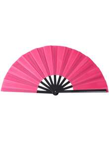 SHEIN 1Pc Solid Color Classical Tai Chi Kung Fu Fan, 13-Inch Plastic Ribs Tough And Durable, Smooth Opening Closing With Crisp Sound, Ideal For Dance Performance Tai Chi Practice, Multiple Colors Available Foldable Portable. - A - View 8