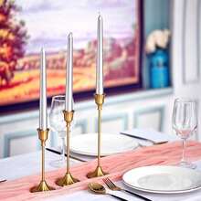 Polished Metal Candle Holder Set - Elegant Table Centerpiece For Weddings, Mother's Day, Halloween, Christmas & Thanksgiving. Versatile Home, Hotel & Party Decor. Perfect Autumn Room Accent & Gift Idea (Candles Not Included). - multicolor - View 2