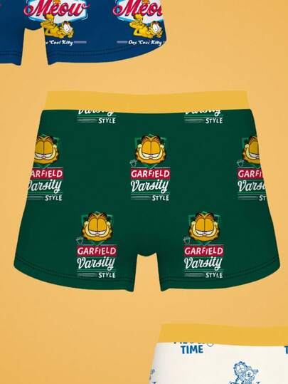 Notgurli GARFIELD | SHEIN Men's Printed Fashionable Boxer Briefs (3-Pack)