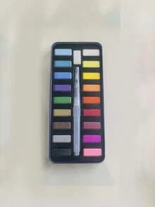 Portable Solid Watercolor Paint Kit With Mixing Palette, DIY Art Supplies In Metal Case, Travel Painting Set For Journaling & Card Making, Adults - one-size - View 5