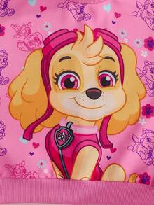 SHEIN | PAW Patrol 女童圓領字母卡通圖案長袖運動衫 3 件套，適合日常、上學、旅行等多種場合 - 彩色 - 查看 5
