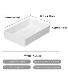 Haus Hana Adjustable PET Desktop Storage Box - Stylish White Storage Classification Container For Cosmetics, Stationery, Kitchen Utensils & Desktop Accessories - Easy Clean, Multiple Sizes For Home & Office - Multicolor - View 10