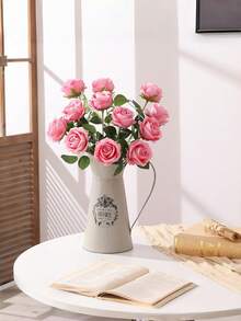 2/6/10 Stücke künstliche Rosen, blaue/rosa künstliche Rosen mit Stielen, geeignet für die Dekoration in Wohnungen, Hochzeitszentren, Hotels und Büros. - Verschiedenfarbig - Übersicht 10