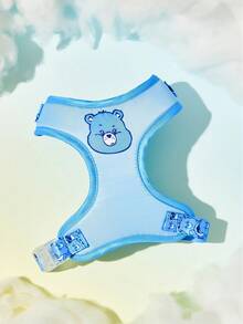 SHEIN X Care Bears 卡通寵物牽引套裝，胸背帶牽繩項圈便便袋收納器，多尺寸適用貓狗，柔軟聚酯纖維套件，適合日常戶外散步訓練 - 淺藍色 - 查看 2