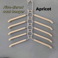 5-Tier Clothes Hanger Maximizes Your Closet Space With This Multilayer Folding Clothes Rack! Multifunctional Hanger, 5-Layer Metal Sponge Clothes Rack, Detachable, High-End Magic Non-Slip Multifunctional Storage Organizer Clothes Rack - Black - View 6