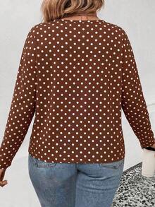 SHEIN LUNE 女款秋冬新款熱銷波點印花休閒百搭大尺碼T恤 - 彩色 - 查看 2