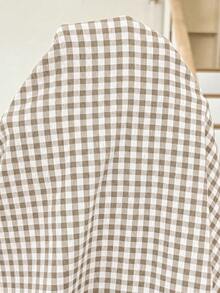 SHEIN 孕婦格紋肩結無袖休閒洋裝 - 卡其色 - 查看 2